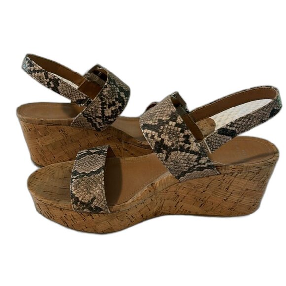 New Directions Women's Snakeskin Wedge Sandals Size 8.5 - Picture 3 of 6